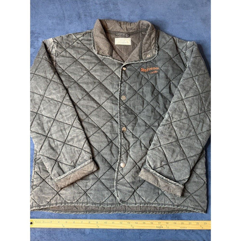 Boxercraft Knotts Berry Farm GhostRider Quilted Jacket Mens L Charcoal Black